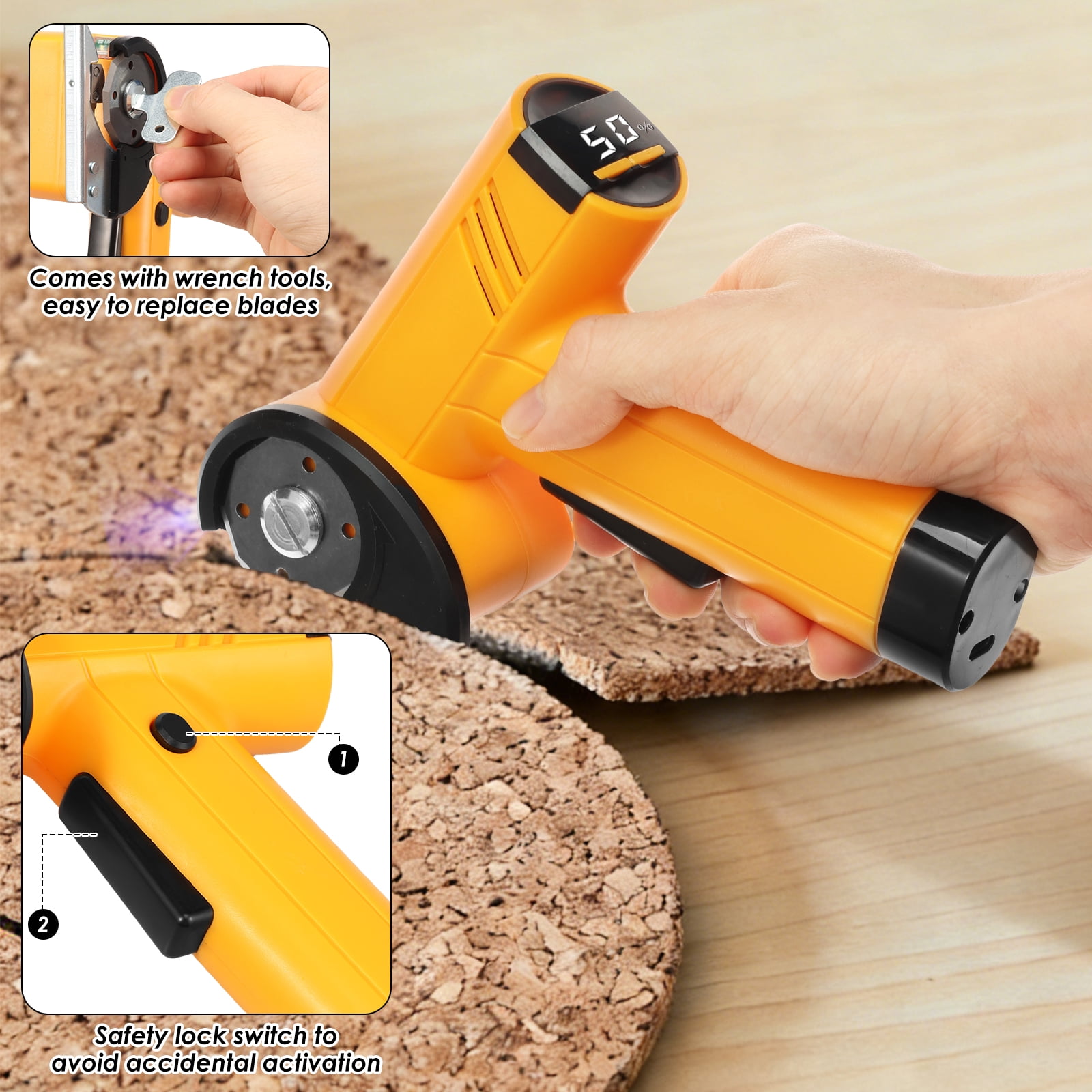 Cordless Electric Scissor High Cutting Performance Safety Protection Rechargeable Cardboard Box Cutter Rotary Cutter for Carpet Leather Cardboard