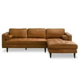 thumbnail image 3 of Pemberly Row Mid-Century Leather Cushion Back Right-Facing Sectional in Tan, 3 of 7