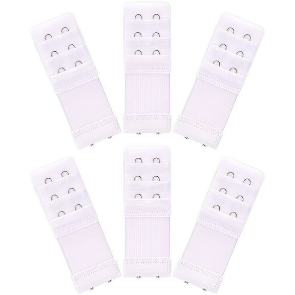 TELOLY 6 Pieces Women'S Soft Comfortable Elastic Bra Extenders Bra Extension Strap 2 Hook 3 Row Lady'S Bra Extender Bra Band
