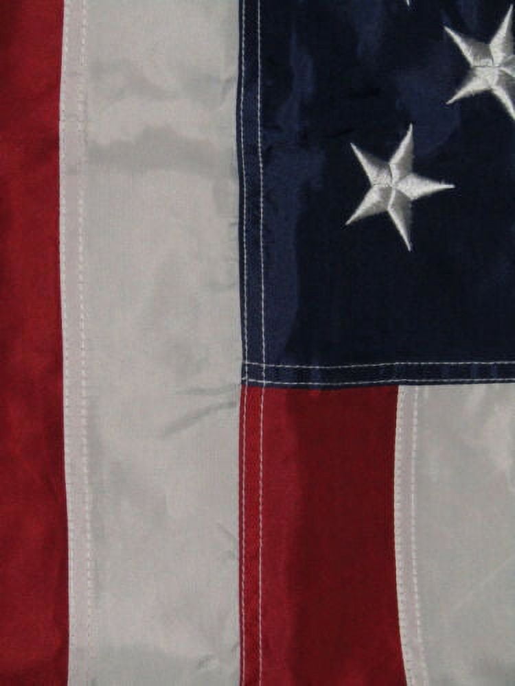3X5 FT USA Embroidered Blue Sleeve Pole Pocket Deluxe Nylon Stars American Flag