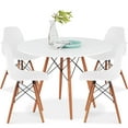 thumbnail image 3 of Best Choice Products 5-Piece Compact Mid-Century Modern Dining Set w/ 4 Chairs, Wooden Legs - White/Walnut, 3 of 9