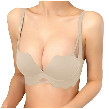 Mrasaso Seasonal Savings! Built in Bra Tank Tops for Women Women Nylon Bra Women s Solid Color No Steel Ring Backless Sexy Seamless Beautiful Back Bra(1pc Bra) White|XL