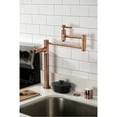 thumbnail image 2 of Kingston Brass KS870DLAC Concord Deck Mount Pot Filler Faucet, Antique Copper, 2 of 8