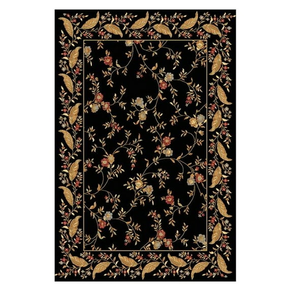 Floral Yazd 7.10X10.10 2801-093 Blk/B Rectangle Rug