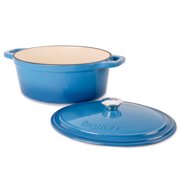 BergHOFF Neo 5pc Cast Iron Dutch Oven Set with 10 Fry Pan, 3qt. & 5qt., Blue