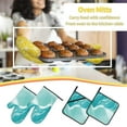 thumbnail image 5 of Salouo Teal Turquoise 1 for Oven Mitts and Potholders BBQ Gloves-Oven Mitts and Pot Holders Non-Slip Cooking Gloves for Cooking Baking Grilling (4-Piece Set), 5 of 6