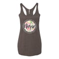 thumbnail image 3 of Floral Nurse Appreciation Pop Culture Tri-Blend Racerback Tank Top, Brown, Large, 3 of 5