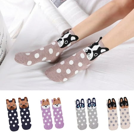 

Taluosi Women s Fashion Cute 3D Dog Ear Casual Dots Comfortable Soft Ankle Socks