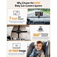 thumbnail image 2 of Cámara para coche y bebé, monitor Kidsneed de 7 pulgadas con 2 cámaras HD 1080P, 2 of 7