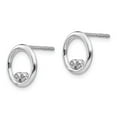 thumbnail image 2 of White Sterling Silver Earring Button Women'S Diamond 11 mm 12, 2 of 4