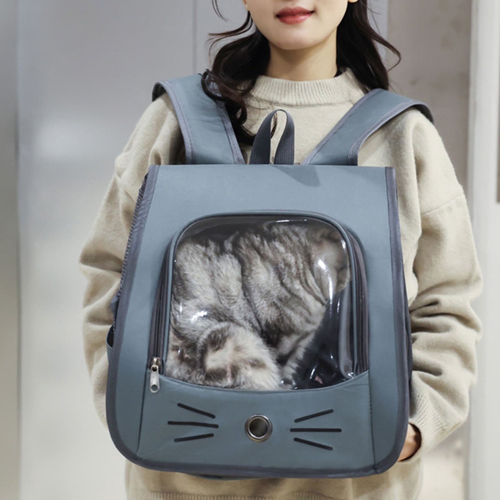 Handheld Backpack 2 In 1 Cats Carrier Foldable Pet Backpack for Small Dogs Cats Pet Sling Carrier Suitable for Outdoor Hiking Vet Visits Travel