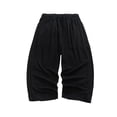 thumbnail image 4 of CONZONE Mens Baggy Linen Capri Pants Wide Leg Pants for Men Trendy Elastic Waist Solid Soft Casual Joggers Pant With Pockets, 4 of 4