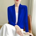 thumbnail image 5 of Jxximdong Cardigans for Women, Long Sleeve Ice Silk Knit Skirt V Neck Cardigan, Women's Bolero Shrugs Blue, 5 of 5