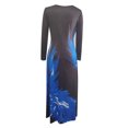 thumbnail image 4 of Qiopertar Robe Décontractée à Manches Longues Imprimée pour Femmes Robe Longue en Solde à Moins de 5$ en Solde Offres d'Accès Anticipé, 4 of 4