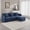 Blue, variant on Alexent 2-Seat Modular Sectional Sofa with 1 Movable Ottomans, Upholstered Sofa Chair, for Apartment Living Room Office, Blue