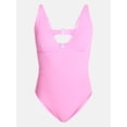 thumbnail image 5 of Time and Tru Women's and Women's Plus Ribbed Plunge One Piece Swimsuit, Sizes XS-3X, 5 of 5