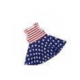 thumbnail image 3 of Toddler Girls Dresses Independence Day Outfits Kids Patriotic Clothes 4th of July Stripe Dress 1-5Y, 3 of 7