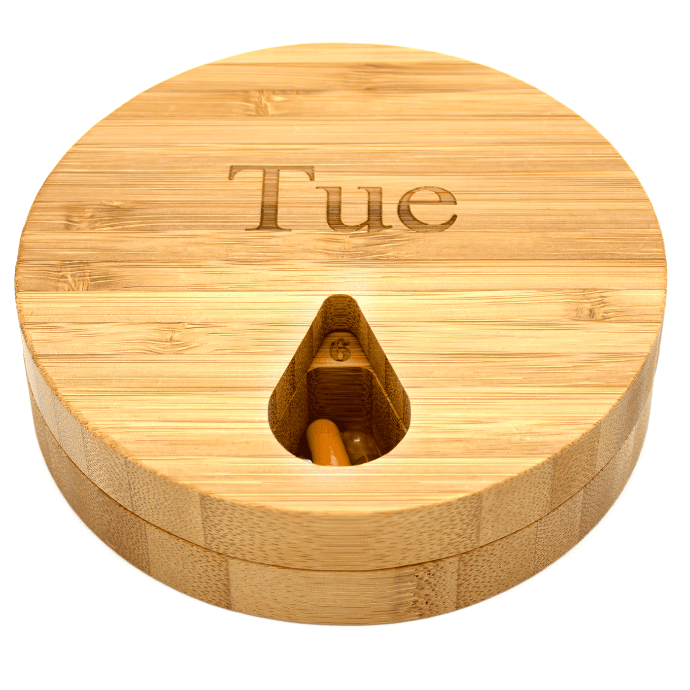 e-pill Bamboo Weekly Pill Organizer, 7 Day Pill Box for Tablets, Vitamins or Supplements