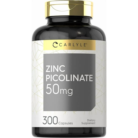 Zinc Picolinate 50mg | 300 Capsules | Value Size | by Carlyle