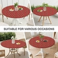thumbnail image 7 of Red Christmas Tree Pattern Round Fitted Tablecloth with Elastic Edge,Dining Table Cover Waterproof,Outdoor Round Tablecloth for Camping,Dining,Indoor and Outdoor, 7 of 7