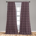 thumbnail image 4 of Ambesonne Mandala Curtains, Geometric Flora Stripes Art, Pair of 28"x63", Pale Taupe and Night Blue, 4 of 4