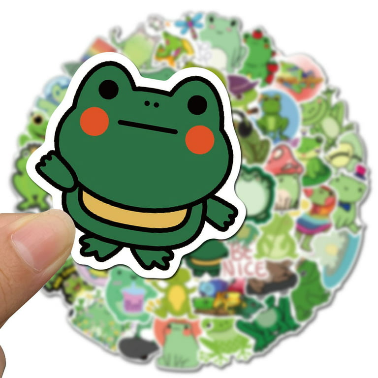 YINYUE 100 Pieces Frog Stickers Cartoon Vinyl Waterproof Stickers for  Laptop,Guitar,Motorcycle,Bike,Skateboard,Luggage,Phone,Hydro Flask, Gift  for Kids Teen Birthday Party 