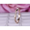 thumbnail image 5 of 0.50 Carat 10k Rose Gold Wedding Band with Moissanite Diamonds Anniversary Ring Stackable Twisted Band, 5 of 7
