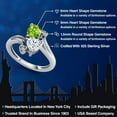 thumbnail image 2 of Gem Stone King 925 Sterling Silver Green Peridot White Moissanite and White Lab Grown Diamond Ring for Women (1.60 Cttw, Heart Shape 6MM, Gemstone August Birthstone, Size 8), 2 of 6