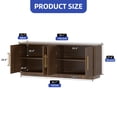 thumbnail image 2 of ModFusion 70" Fluted TV Console with 4 Storage Doors, Suitable for TVs Up to 80 Inch, Modern Media Cabinet for Living Room and Apartment, Walnut, 2 of 10