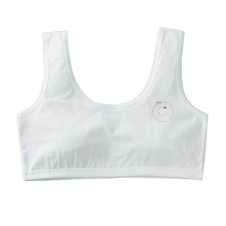 

SUNRI Young Girl Cotton Bra Tank Top Wide Strap Sport Training Bralette Cartoon Vest