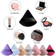 thumbnail image 4 of 4 Pcs Triangle Powder Puff Face Makeup Sponge,Loose Powder Body Powder, Cosmetic Foundation Sponge Velour Setting Powder Puff Wet Dry Beauty Makeup Tool (E, One Size), 4 of 5