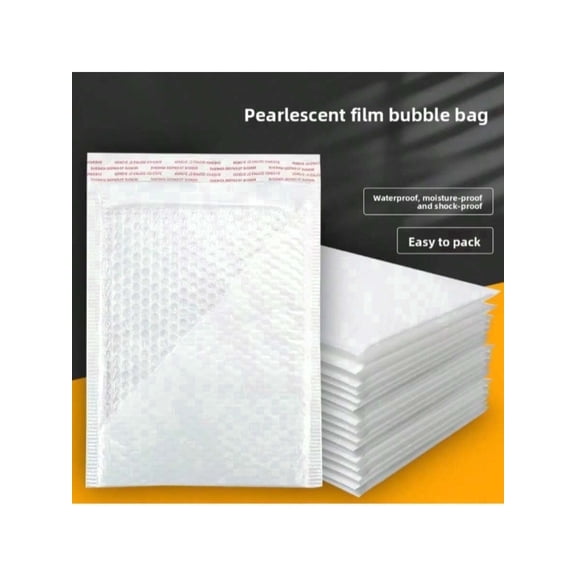 RUNJIG Foam Backed 3/16" Bubble Wrap Bags, White, 10 Count