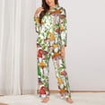 thumbnail image 2 of Balery Mushrooms Gnomes Conjunto de Pijama con Estampado para Mujer, Conjunto de Dos Piezas con Manga Larga, Ropa de Dormir Suave con Bolsillos, Pijamas Cómodos-Large, 2 of 7