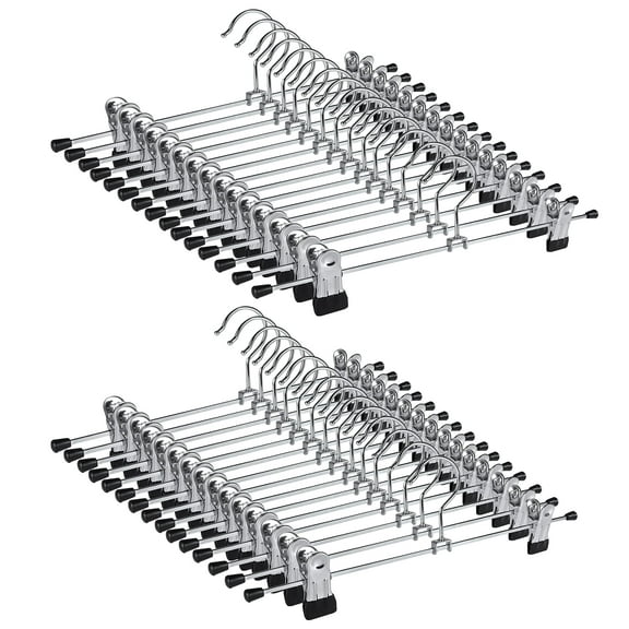 Emlimny Pants Hangers, 24 Pack Prevent Creases & Save Closet Space Trouser Hanger Closet Organizer