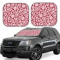 thumbnail image 1 of Balery Red Flowers Parasol para parabrisas de coche de 2 piezas | Parasol plegable para parabrisas delantero de coche para la mayoría de sedanes-Medium, 1 of 6