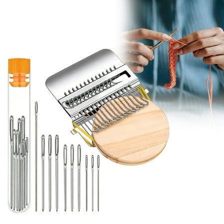 Mini Portable Weaving And Darning Tool Set With Wood And Needle Bottles For Quick Sewing And Fabric Repair