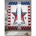 thumbnail image 2 of Independence Day Sheer Curtains 2 Panels Set America White Wooden Stripes U.S. Flag Sheer Window Curtains Light Filtering Rod Pocket Voile Drapes for Bedroom Living Room 52"X96", 2 of 8