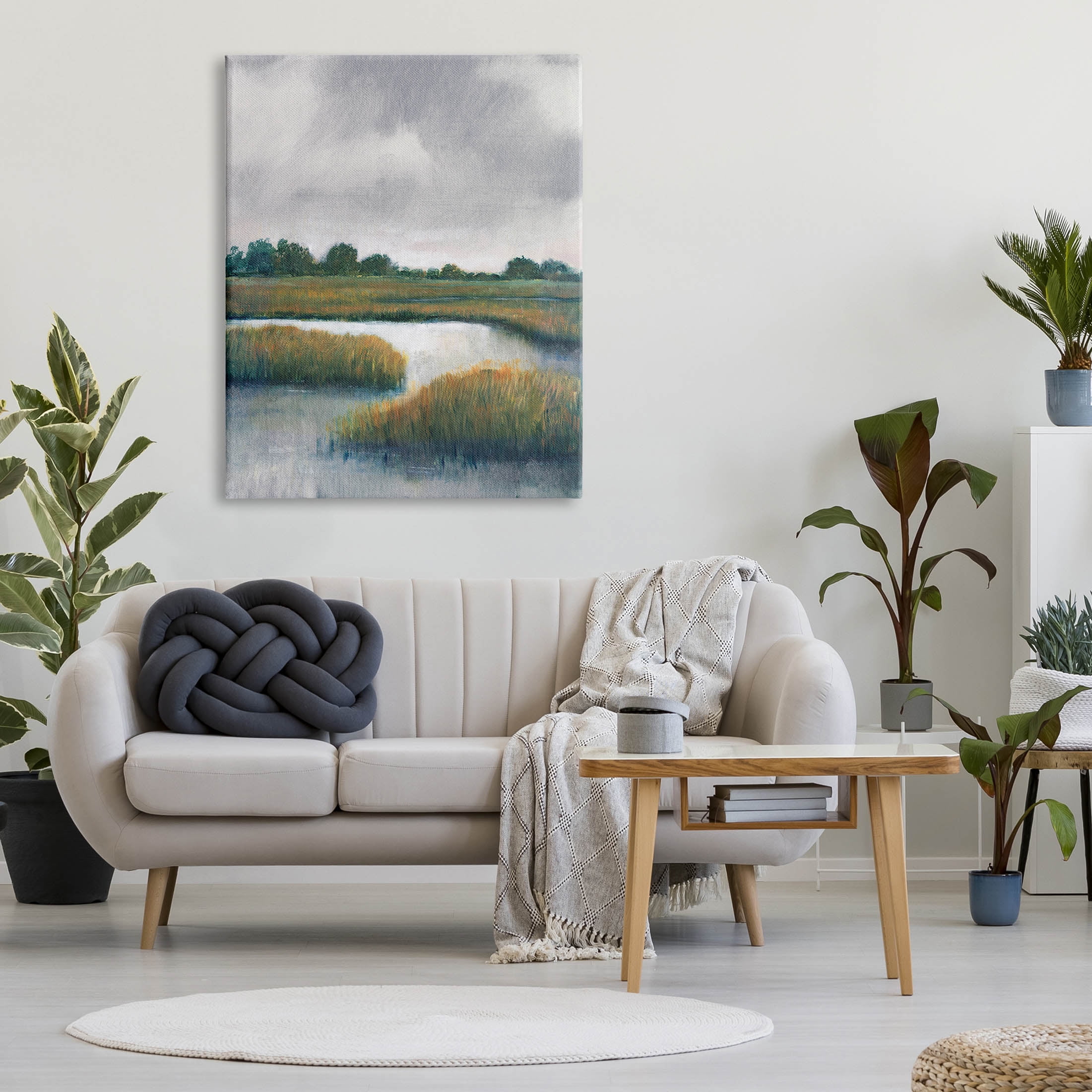Stupell Industries Rural Marshland River Grass Painting Gallery Wrapped Canvas Print Wall Art, Design by Tim OToole