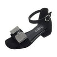 thumbnail image 1 of MIASHUI Girls Bow Sandals Wedding Dress Shoes Open Toe High Heels Sandals,Black,8-9 Years, 1 of 5