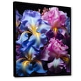 thumbnail image 2 of Designart "violet Black Iridescent Irises II" Floral Floater Framed Wall Decor, 2 of 7