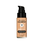 Liquid Foundation by Revlon, ColorStay Face Makeup for Combination & Oily Skin, SPF 15, Longwear Medium-Full Coverage with Matte Finish, 260 Light Honey