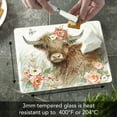 thumbnail image 5 of CounterArt Highland Cow Bloom Tempered Glass Cutting Board 10" by 8", 5 of 7