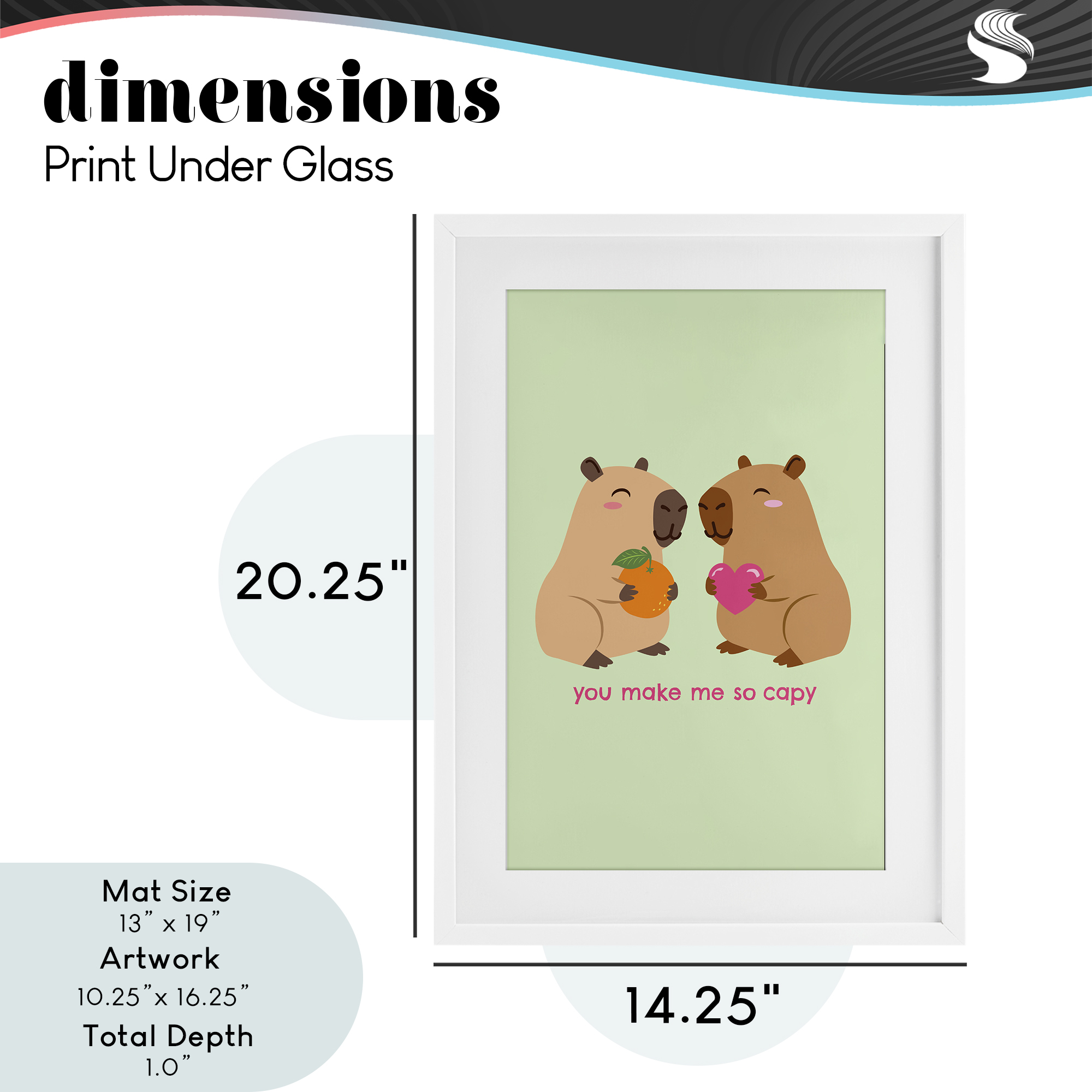 You Make Me So Capy White Framed Print Under Glass, design by Emily Dumas