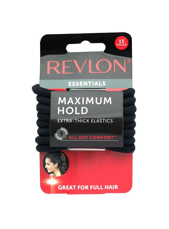 Revlon Extra Thick Black Hair Elastics, 15 Count