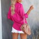 thumbnail image 3 of Blusa elegante de manga larga para mujer con cuello alto, blusas de oficina, blusas casuales, 3 of 4