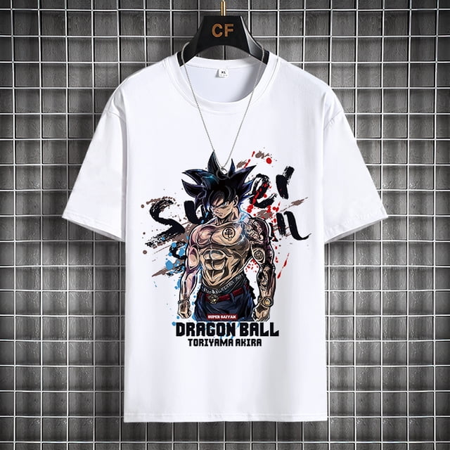 Camiseta de Dragon Ball Joint para hombre, camiseta de manga corta de dibujos animados Wukong periférico de Anime, marca de moda, Camiseta holgada grande de media manga