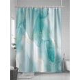 thumbnail image 5 of Teal Marble Shower Curtain, Golden Lines Modern Abstract Teal Ombre Waterproof Shower Curtain Set with 12 Hooks Lightweight Washable Fabric Shower Curtains for Bathroom 72x84 Inches, 5 of 6