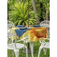 thumbnail image 3 of Outdoor Tablecloth with Umbrella Hole for Patio/Picnic/Party/Camping, Sunflower Waterproof Table Cloth Round Cover Washable, Yellow Flowers Elegant Pastoral Botanical (Dia 54"), 3 of 8