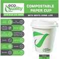 thumbnail image 2 of [200 Pack] 10 oz Compostable Paper Cups with White Dome Lids - Biodegradable Disposable White Paper Coffee Cups PLA Lined - Eco-friendly Hot and Cold Drinking Cups, 2 of 6