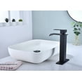 thumbnail image 3 of Waterfall Spout Faucet, Sink Single Handle Faucet with Pop-Up Drain for Bathroom/Kictroom, Matte Black, 3 of 9